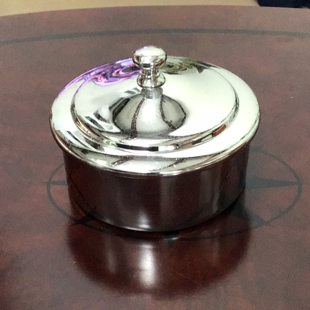 Art Deco? Covered silver tone box